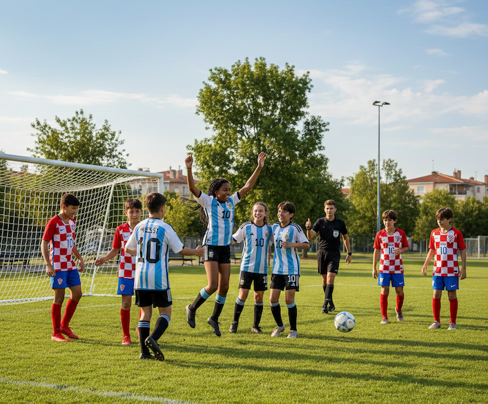 Kids playing soccer